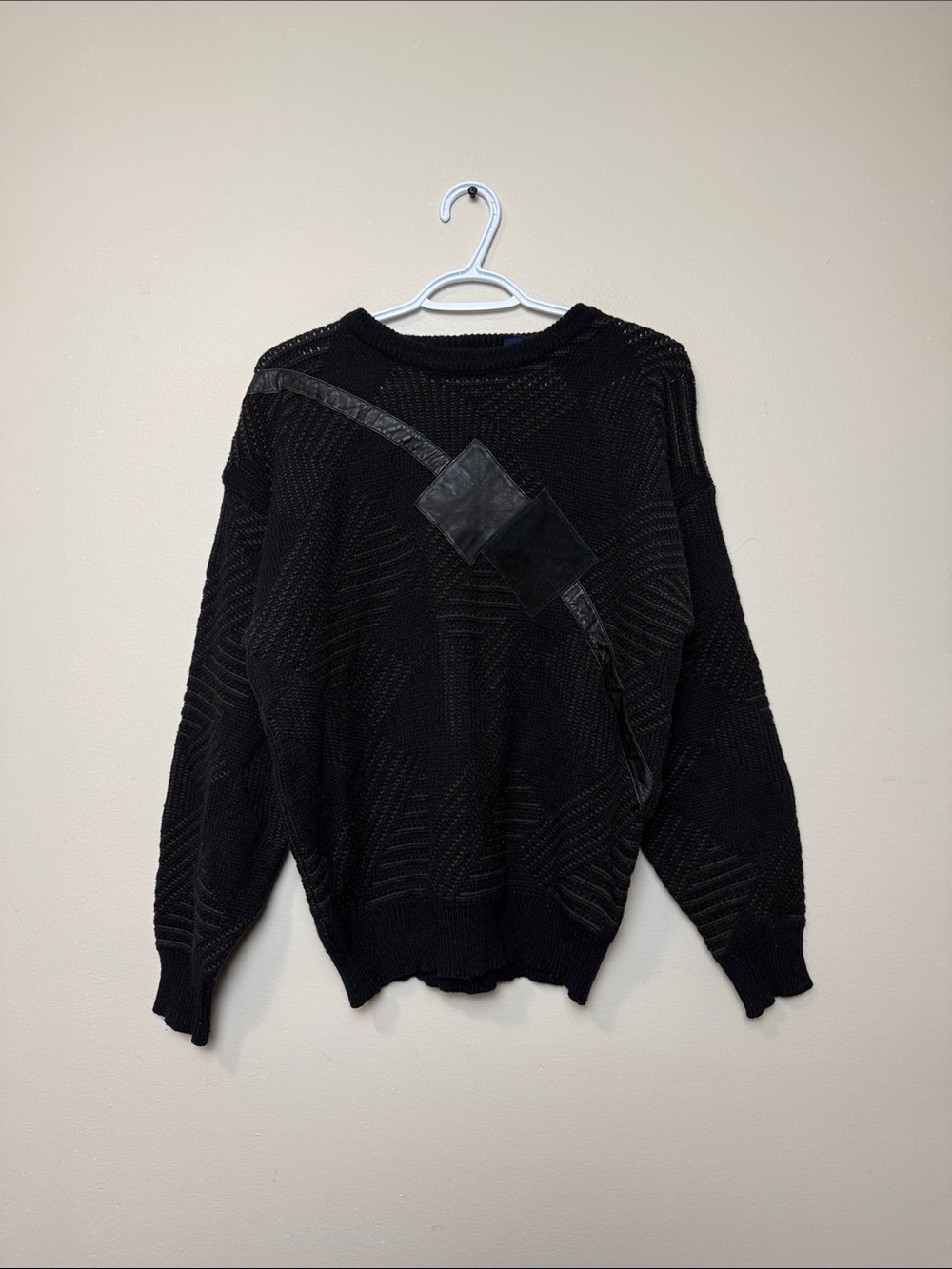 Vintage Jockey Black Crewneck Knit Sweater size L